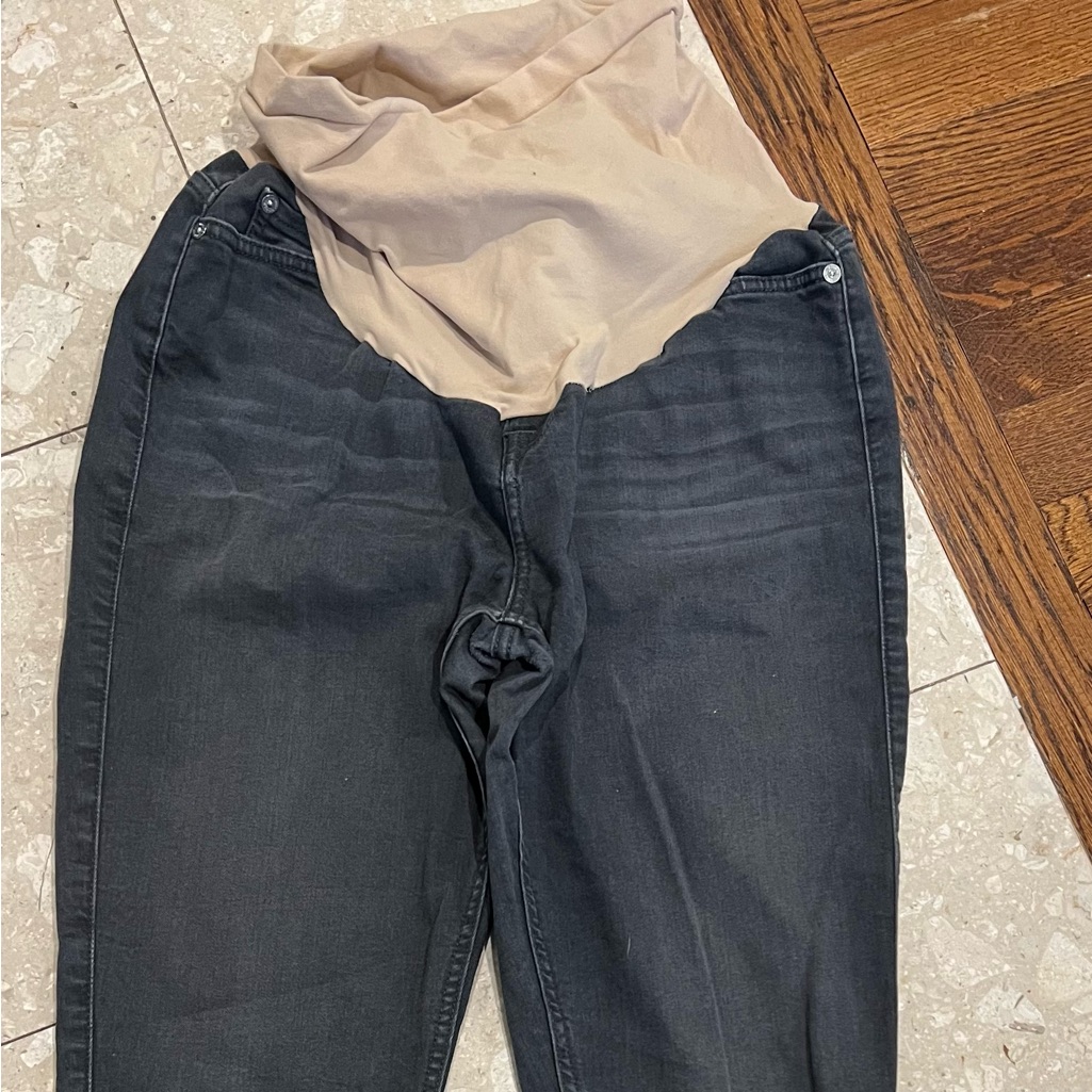 Dark Gray Denim Maternity Jeans